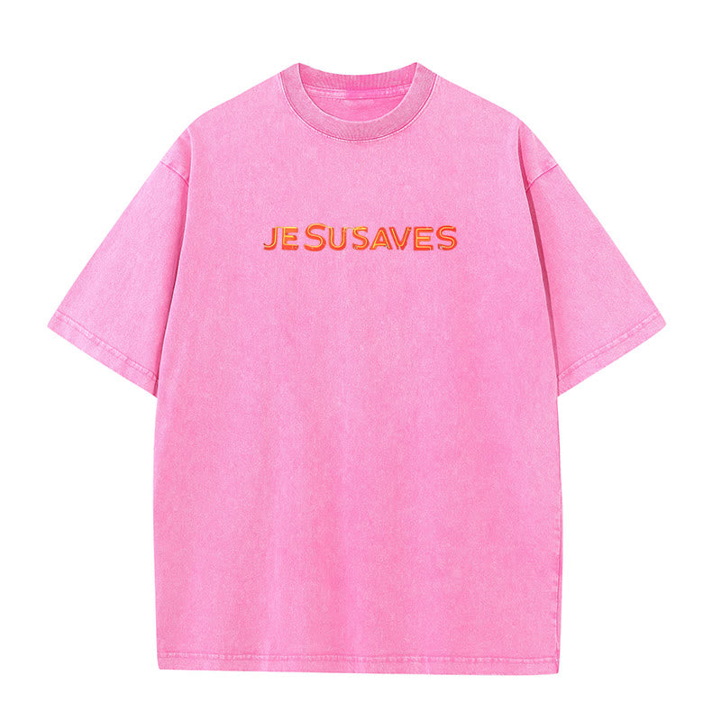 Christianartworkshop Jesus Saves Cross Graphic T-Shirt - image 14
