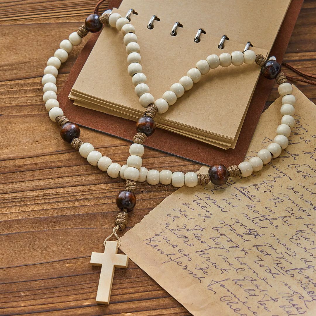 FREE Today: Minimalist Style Matte White Beads Rosary with INRI Crucifix: Wear Spiritual Beauty