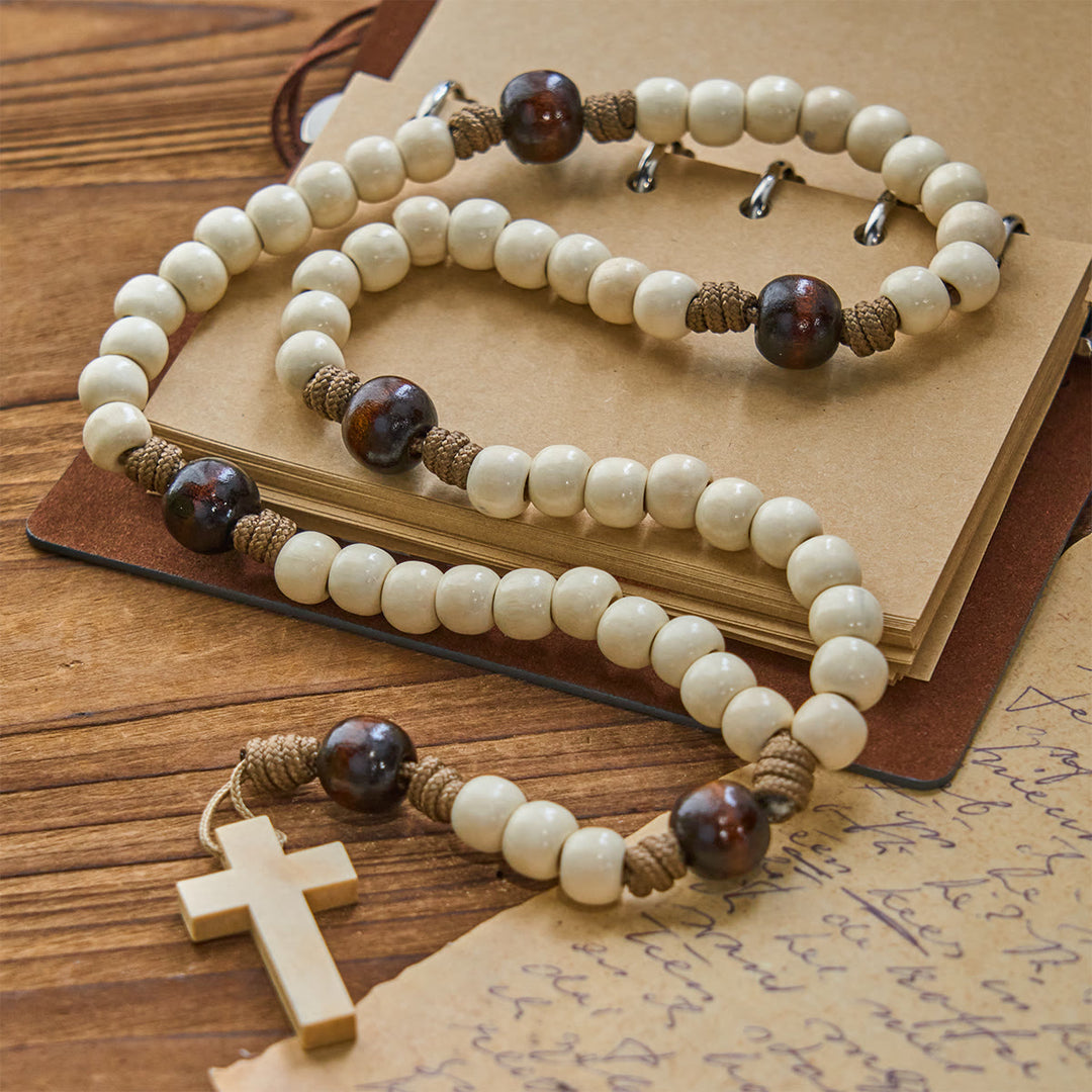 FREE Today: Minimalist Style Matte White Beads Rosary with INRI Crucifix: Wear Spiritual Beauty