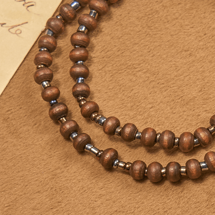 Christianartworkshop Classic Wooden Bead Bracelet with Cross: Timeless Emblem of Understated Faith - image 7