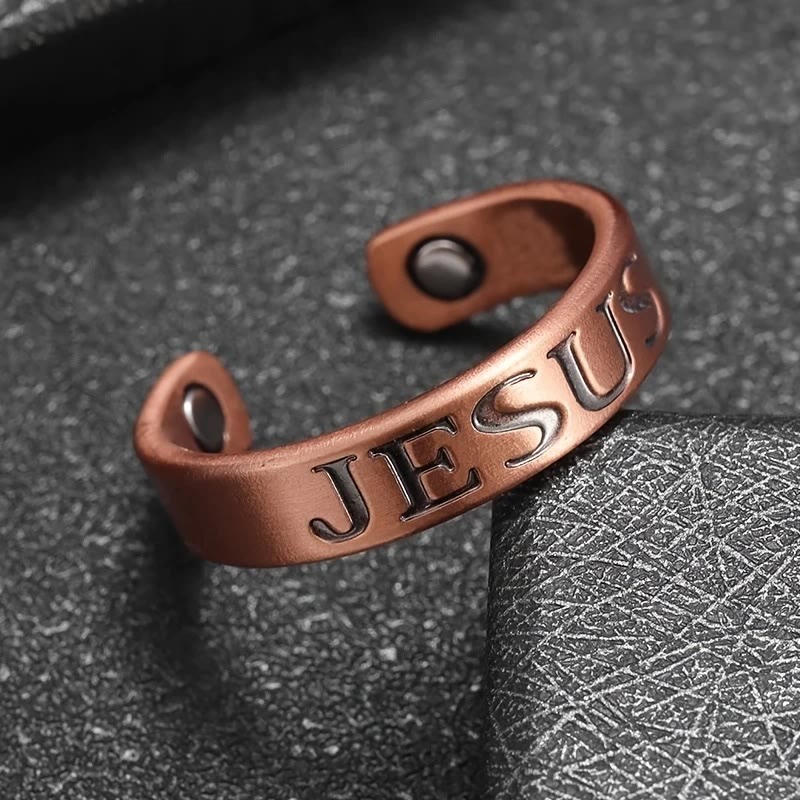 Christianartworkshop Minimalist Jesus Symbol Adjustable Ring: Enduring Token of Christian Identity - Adjustable - image 1