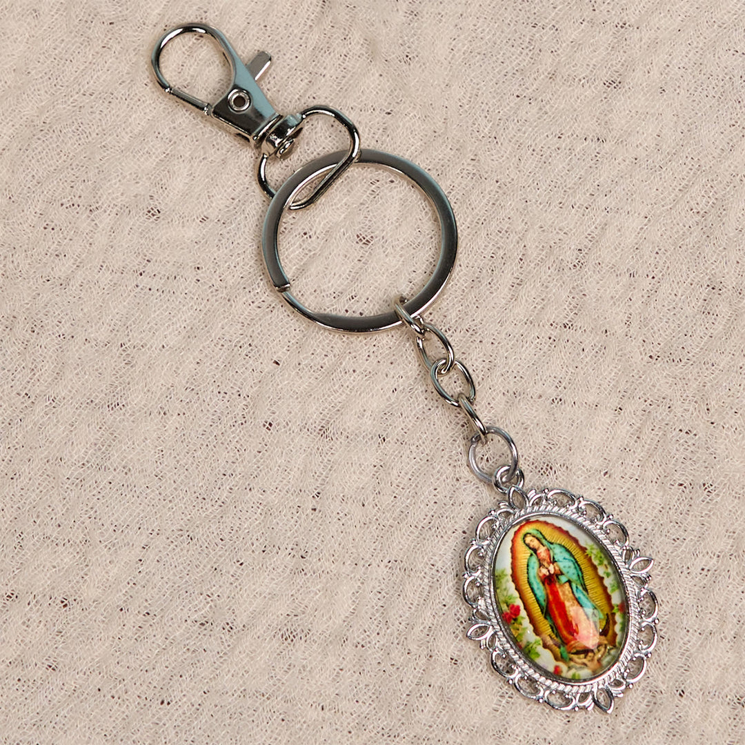 Christianartworkshop Our Lady Medal Keychain with Dove and Blossom Patterns: Ideal for Baptism Gifting - image 9