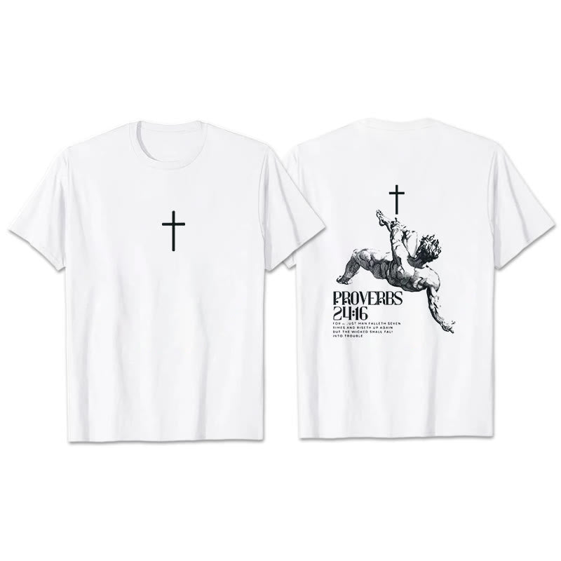 Christianartworkshop Proverbs 24:16' Christian T-Shirt