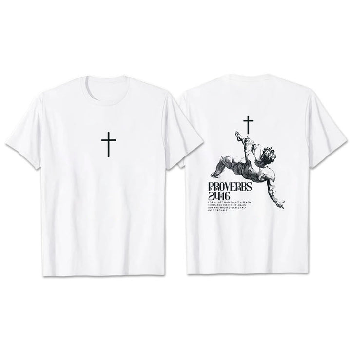 Christianartworkshop Proverbs 24:16' Christian T-Shirt