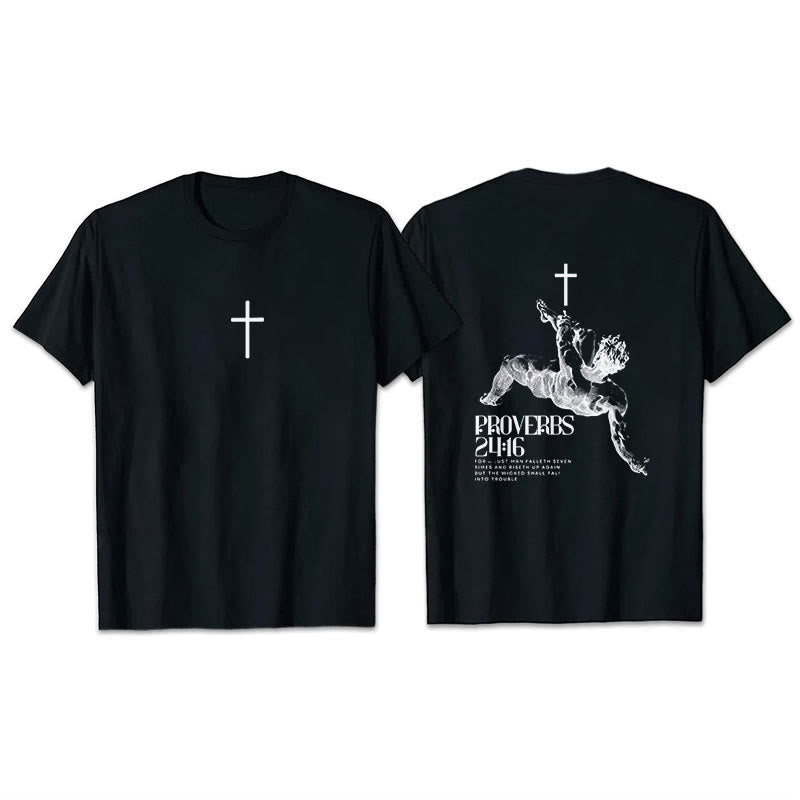 Christianartworkshop Proverbs 24:16' Christian T-Shirt