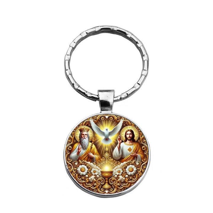 Christianartworkshop Divine Holy Trinity Keychain: Threefold Unity of Love Faith and Spirit - image 4
