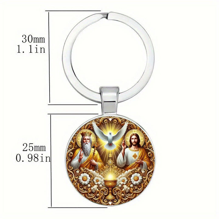 Christianartworkshop Divine Holy Trinity Keychain: Threefold Unity of Love Faith and Spirit - image 5
