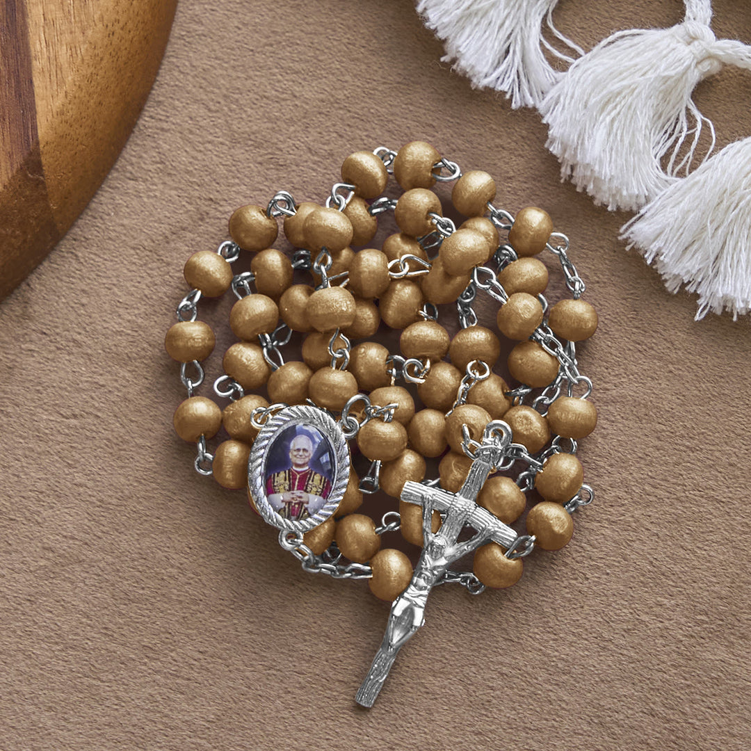 Christianartworkshop Pope Leo XIV Red Wood Beads Rosary Commemorating: A Spiritual Treasure
