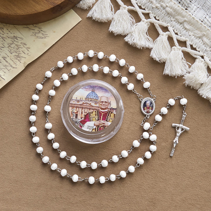 Christianartworkshop Pope Leo XIV Red Wood Beads Rosary Commemorating: A Spiritual Treasure