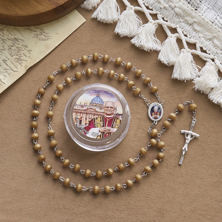 Christianartworkshop Pope Leo XIV Red Wood Beads Rosary Commemorating: A Spiritual Treasure