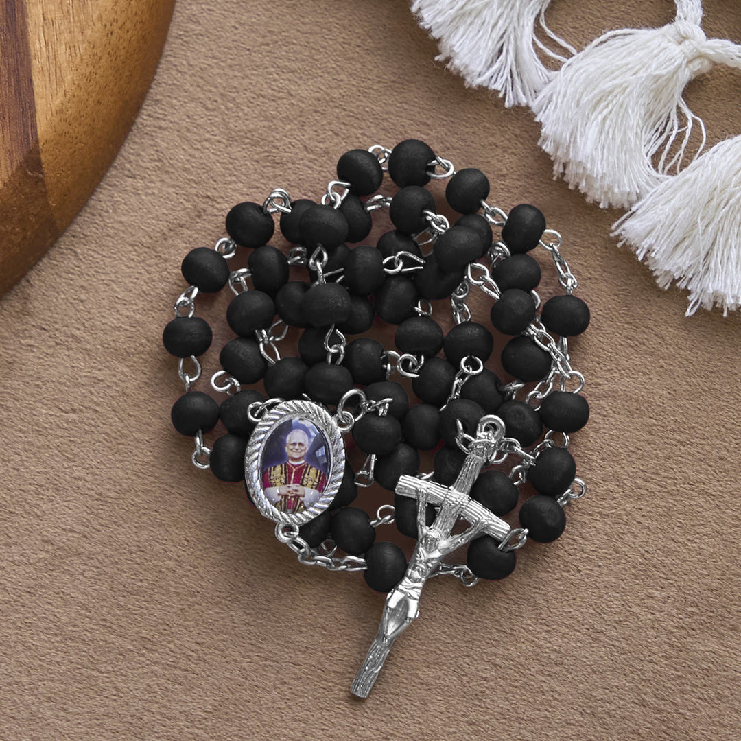 FREE Today: Pope Leo XIV Red Wood Beads Rosary Commemorating: A Spiritual Treasure - image 17