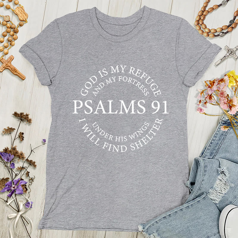Christianartworkshop Psalms 91 Tee - Inspirational Women's T-shirt - Grey - 4XL - image 7