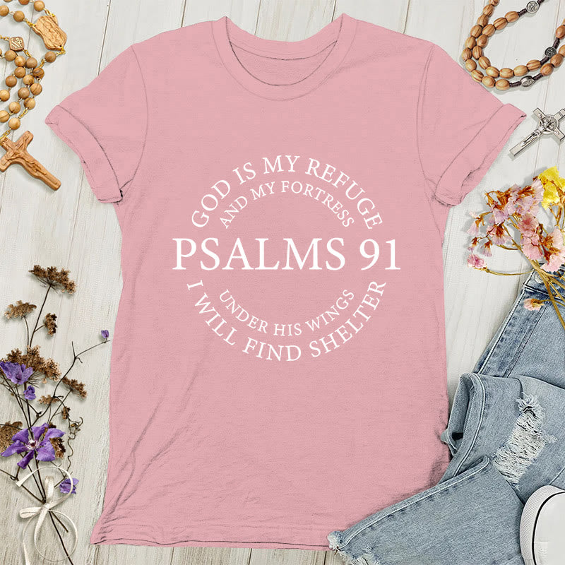 Christianartworkshop Psalms 91 Tee - Inspirational Women's T-shirt - Light Pink - 4XL - image 8