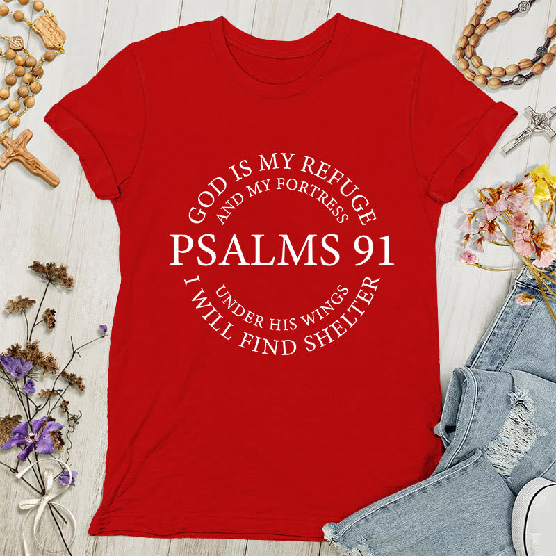 Christianartworkshop Psalms 91 Tee - Inspirational Women's T-shirt - Red - 4XL - image 2