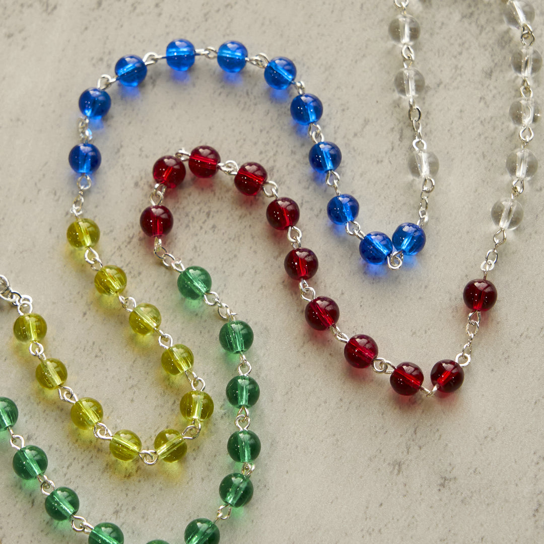 Christianartworkshop PRAYERFUL FAITH: 6mm Transparent Multicolor Rainbow Beads Rosary with Gift Card - image 7