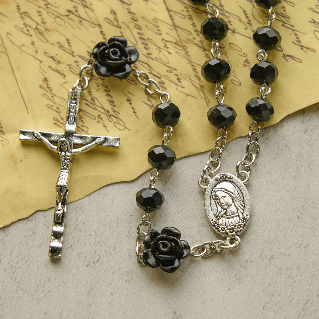 Christianartworkshop PRAYERFUL FAITH: Floral Rose Beads Multicolor Polyhedral Rosary with Gift Card - image 22