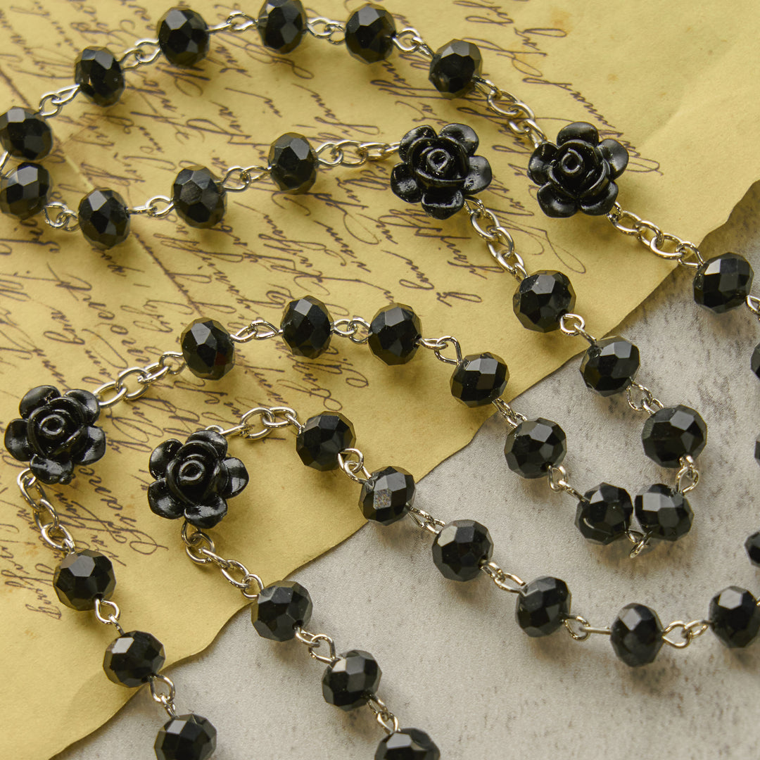 Christianartworkshop PRAYERFUL FAITH: Floral Rose Beads Multicolor Polyhedral Rosary with Gift Card - image 23