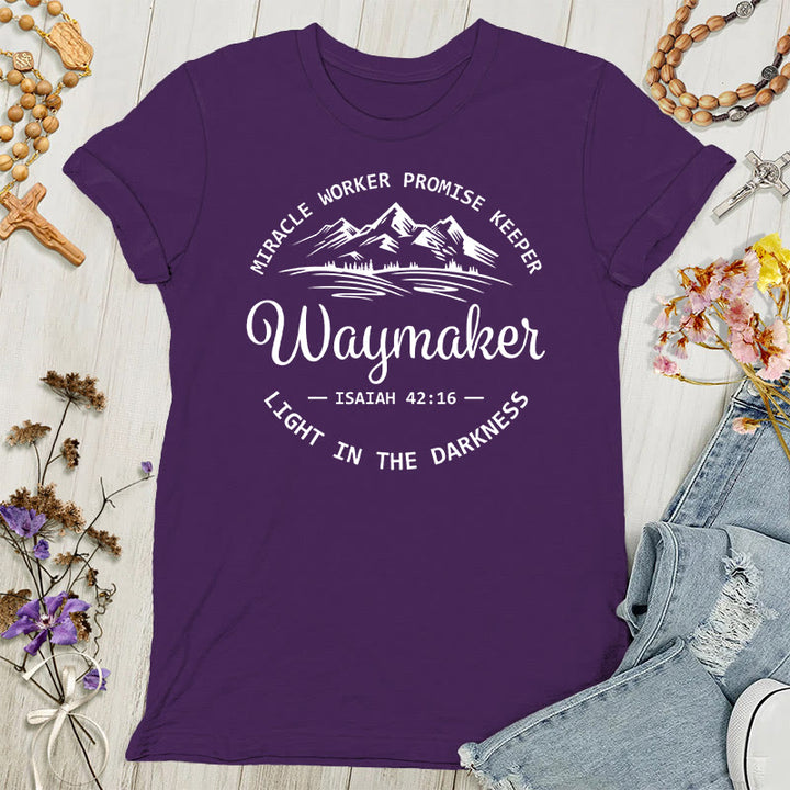 Christianartworkshop Waymaker Inspirational Women's T-shirt - Purple - 4XL - image 4