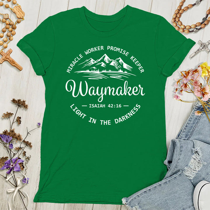 Christianartworkshop Waymaker Inspirational Women's T-shirt - Green - 4XL - image 5
