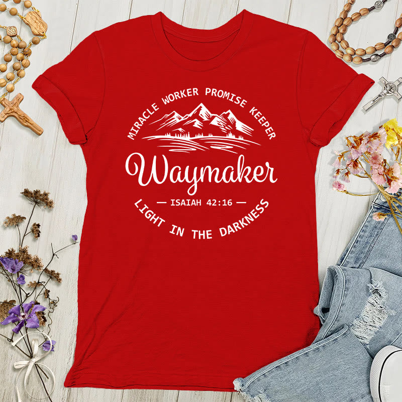 Christianartworkshop Waymaker Inspirational Women's T-shirt - Red - 4XL - image 1