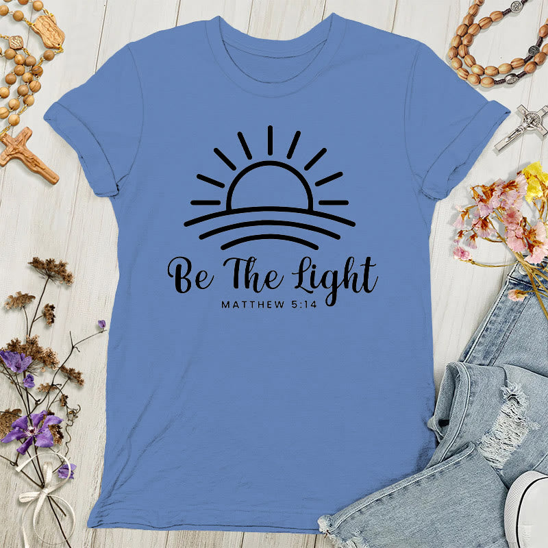 Christianartworkshop Be the Light Sunrise Women's T-shirt - Blue - 4XL - image 1