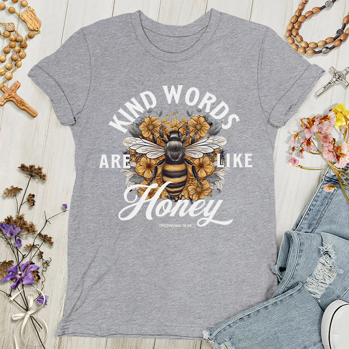 Christianartworkshop Sweet as Honey: Kind Words Women's T-shirt - Grey - 4XL - image 1