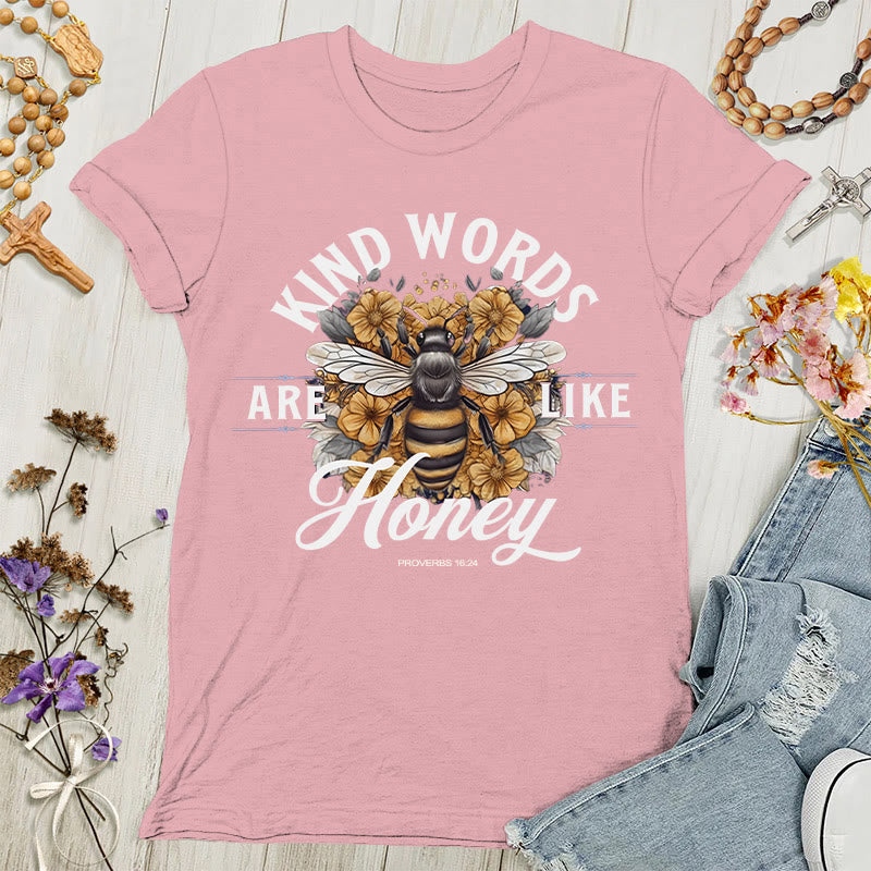 Christianartworkshop Sweet as Honey: Kind Words Women's T-shirt - Pink - 4XL - image 2