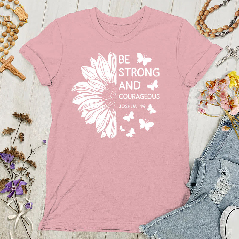 Christianartworkshop Be Strong and Courageous Joshua 1:9 Women's T-shirt - Light Pink - 4XL - image 0
