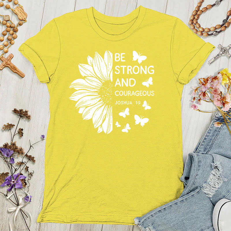 Christianartworkshop Be Strong and Courageous Joshua 1:9 Women's T-shirt - Gold - 4XL - image 2