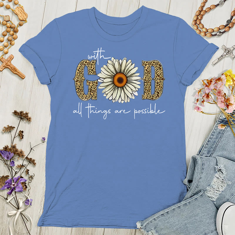 Christianartworkshop With God, All Things Are Possible Women's T-shirt - Blue - 4XL - image 5