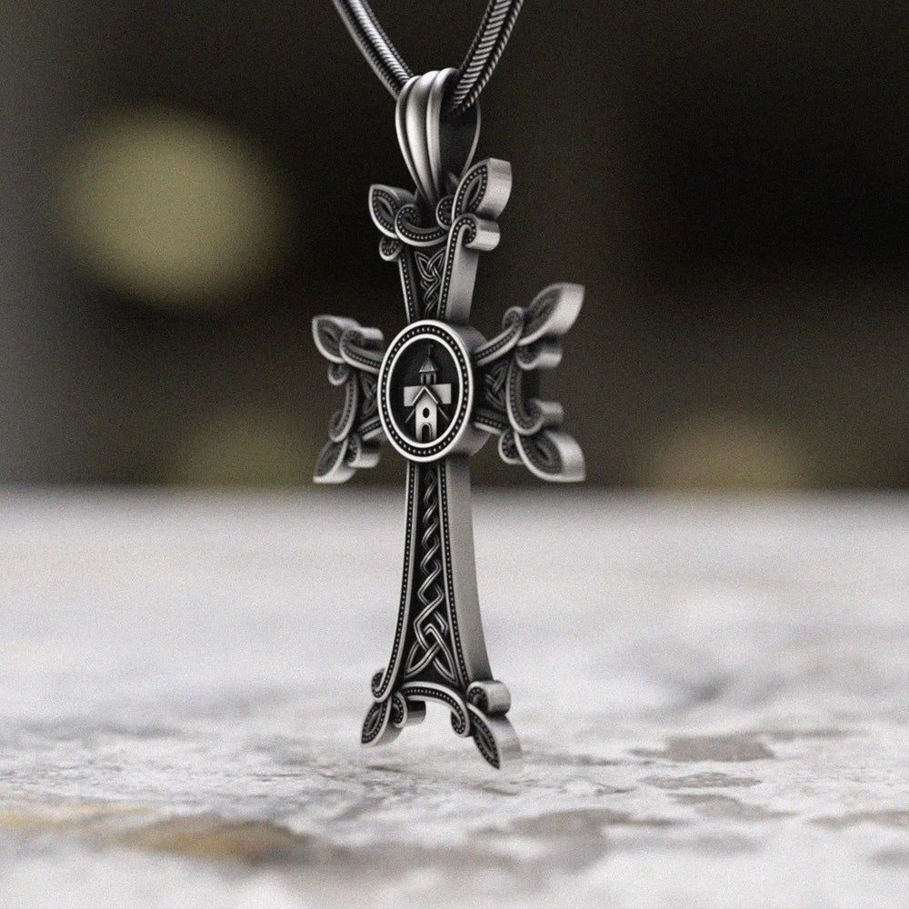 Christianartworkshop Orthodox Church Celtic Knot Armenian Cross Pendant Necklace  - image 2