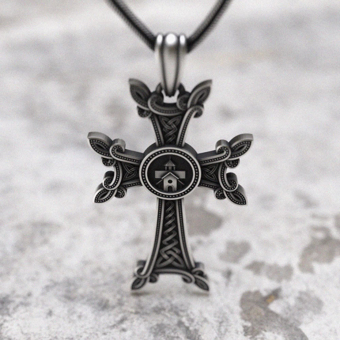 Christianartworkshop Orthodox Church Celtic Knot Armenian Cross Pendant Necklace  - image 4