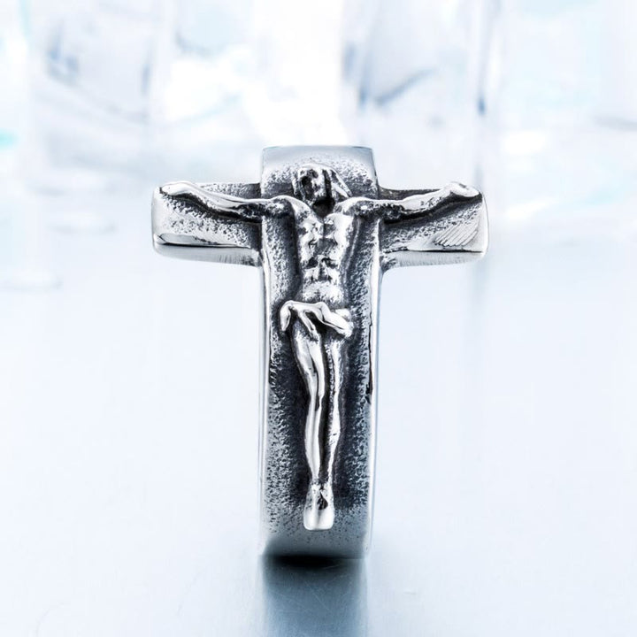 FREE Today: Vintage Crucifix Relief Stainless Steel Ring: Strength Through Sacred Sacrifice - image 2