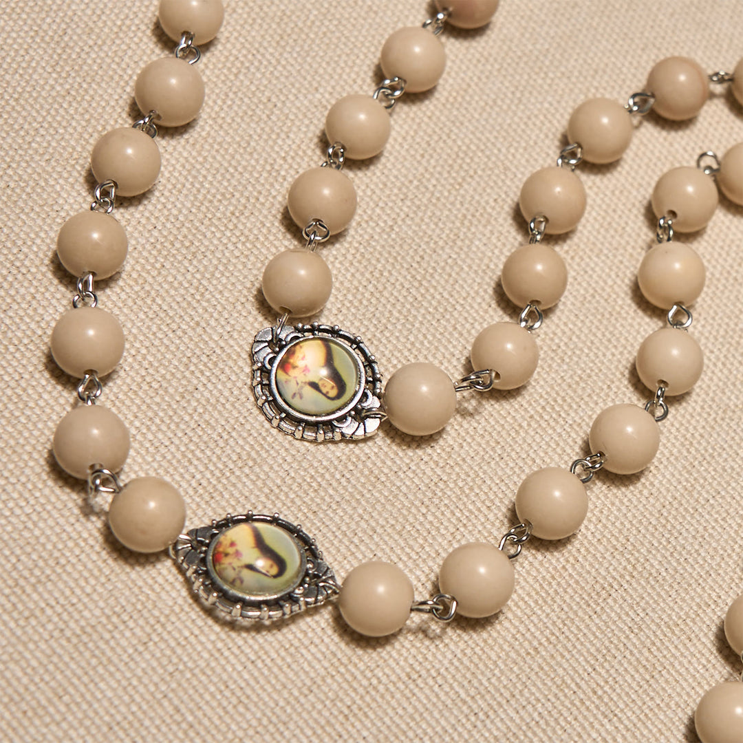 FREE Today: Minimalist St. Therese & Miraculous Medal Rosary of Polished White Stone with Crucifix - image 7