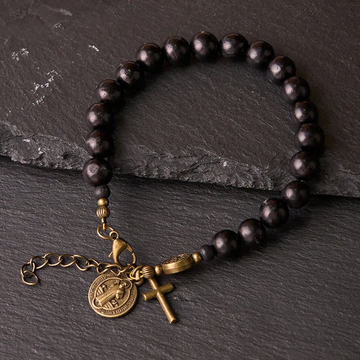 Christianartworkshop Ebony Beads St. Benedict the Blessed Protection Bracelet - image 10