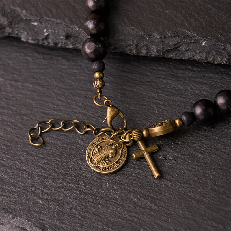 Christianartworkshop Ebony Beads St. Benedict the Blessed Protection Bracelet - image 10