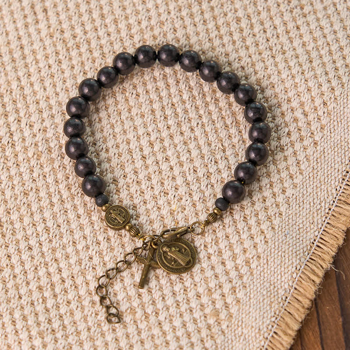 Christianartworkshop Ebony Beads St. Benedict the Blessed Protection Bracelet - image 16