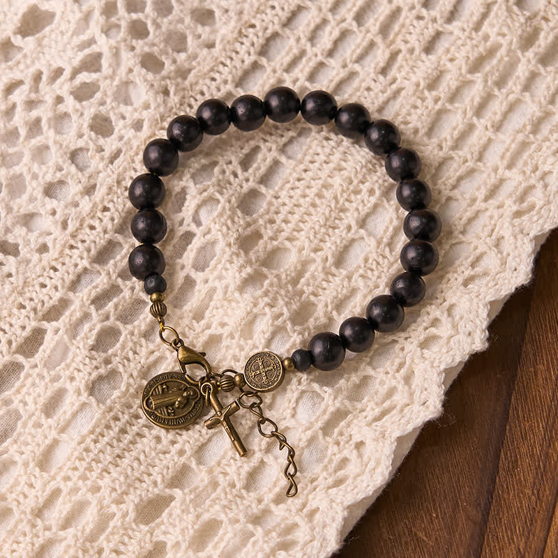 Christianartworkshop Ebony Beads St. Benedict the Blessed Protection Bracelet - image 13