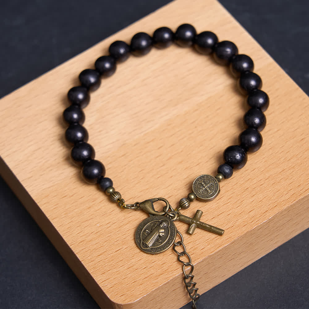 Christianartworkshop Ebony Beads St. Benedict the Blessed Protection Bracelet - image 11