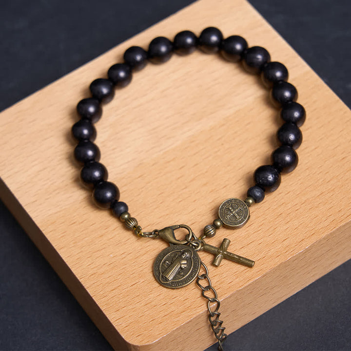 Christianartworkshop Ebony Beads St. Benedict the Blessed Protection Bracelet - image 11