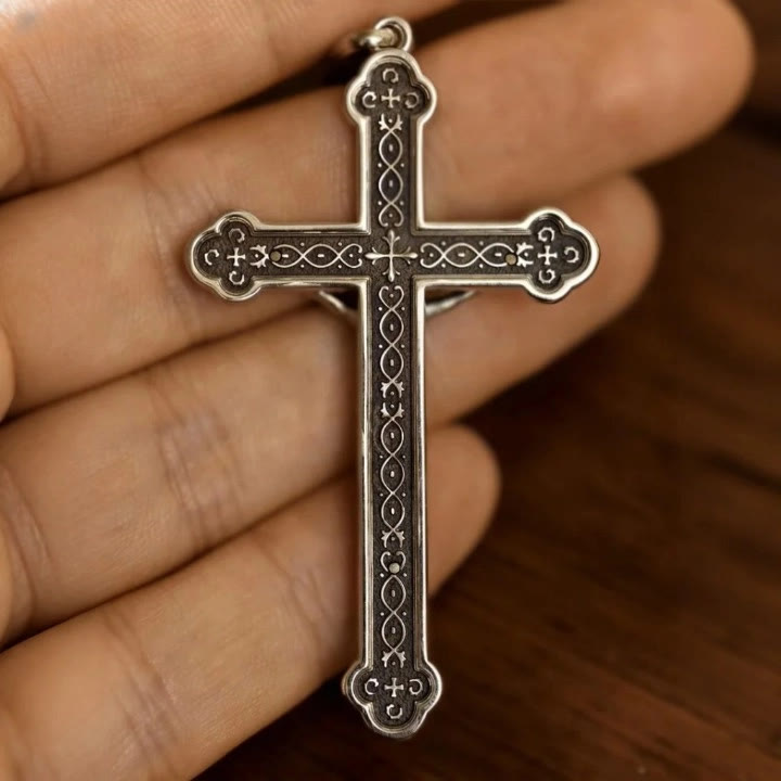 Christianartworkshop Retro Sterling Silver Amulet INRI Cross Pendant Necklace: A Emblem of Grace - image 2