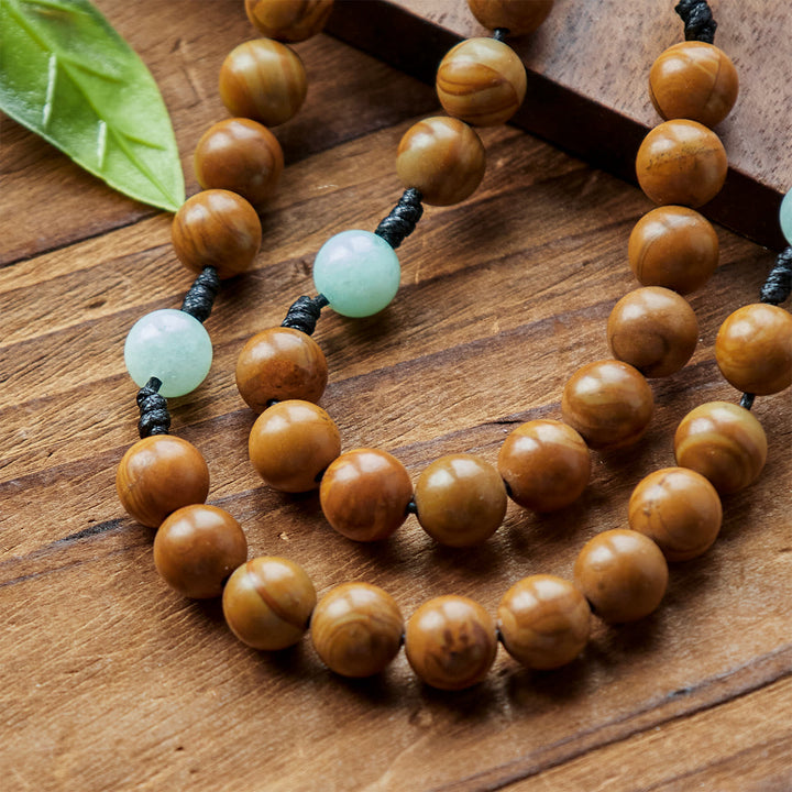Christianartworkshop PRAYERFUL FAITH: Minimalist Mint and Brown Beads Rosary with Gift Card - image 11