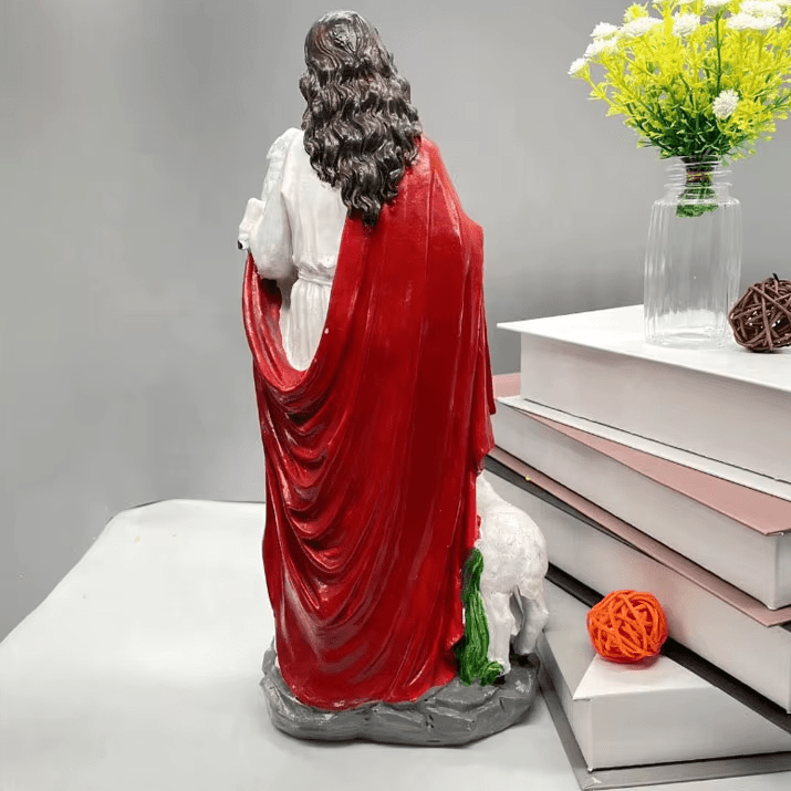 Christianartworkshop Sacred Heart Good Shepherd with Lamb Sculpture: Invite Faith into Your Home - image 6