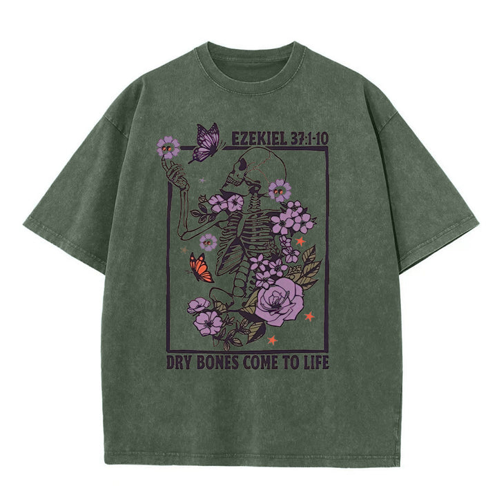 Christianartworkshop Dry Bones Come To Life Unisex Washed T-shirt - Army Green - 5XL - image 9