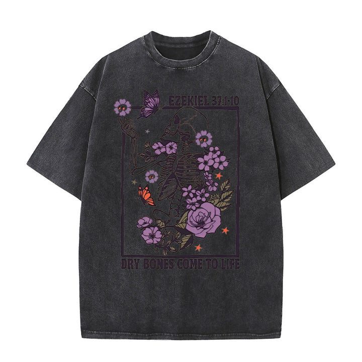 Christianartworkshop Dry Bones Come To Life Unisex Washed T-shirt - Black - 5XL - image 10