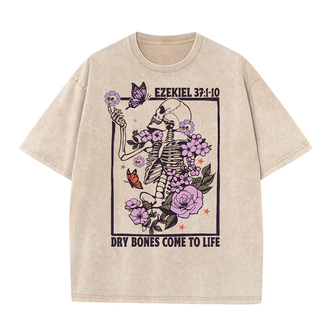 Christianartworkshop Dry Bones Come To Life Unisex Washed T-shirt - Apricot - 5XL - image 1