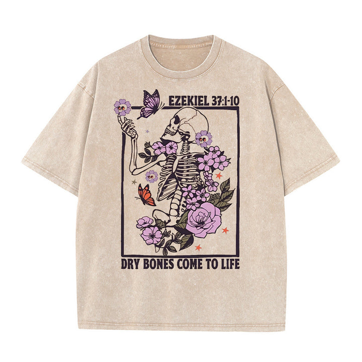 Christianartworkshop Dry Bones Come To Life Unisex Washed T-shirt - Apricot - 5XL - image 1