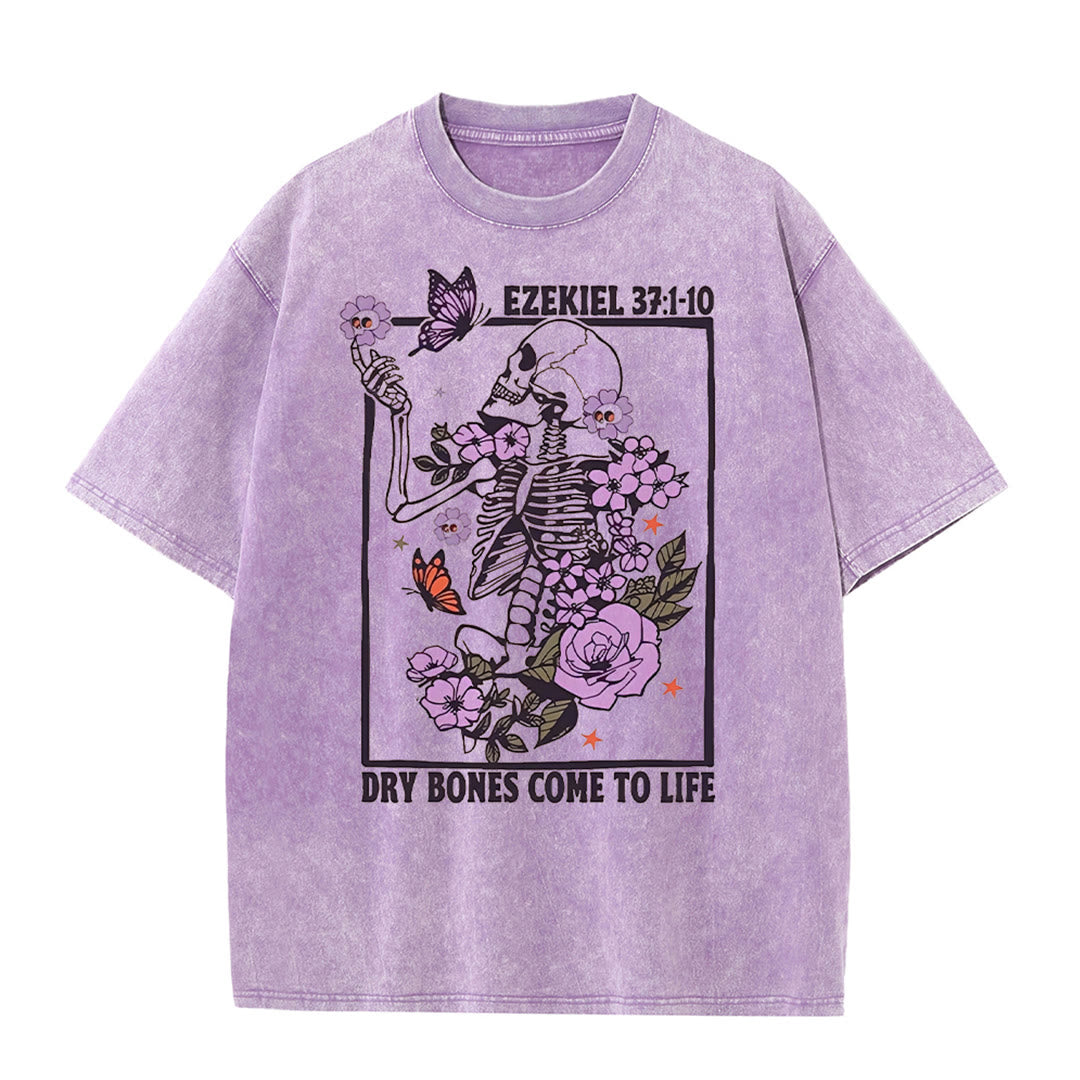 Christianartworkshop Dry Bones Come To Life Unisex Washed T-shirt - Purple - 5XL - image 3
