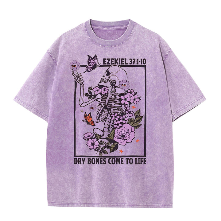 Christianartworkshop Dry Bones Come To Life Unisex Washed T-shirt - Purple - 5XL - image 3