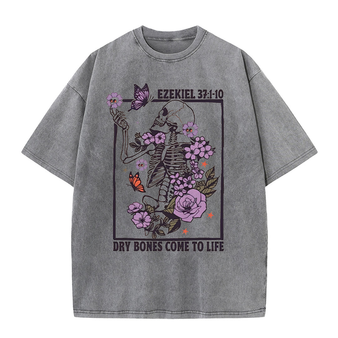 Christianartworkshop Dry Bones Come To Life Unisex Washed T-shirt - Grey - 5XL - image 8